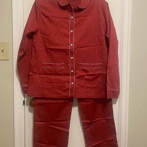 LAKE Poplin Piped Pajama Set